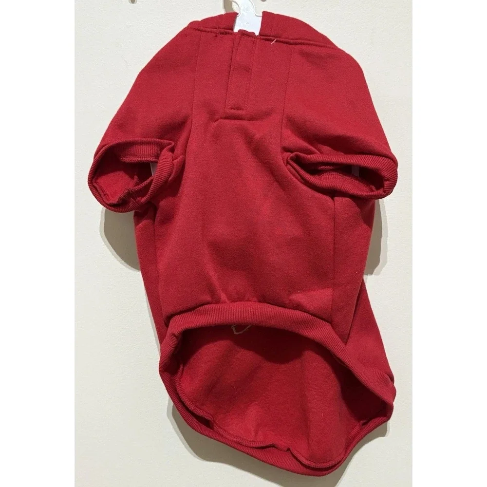 Humane Society Red Reindeer In Training Christmas Dog Hoodie Antlers Size L